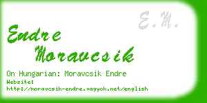 endre moravcsik business card